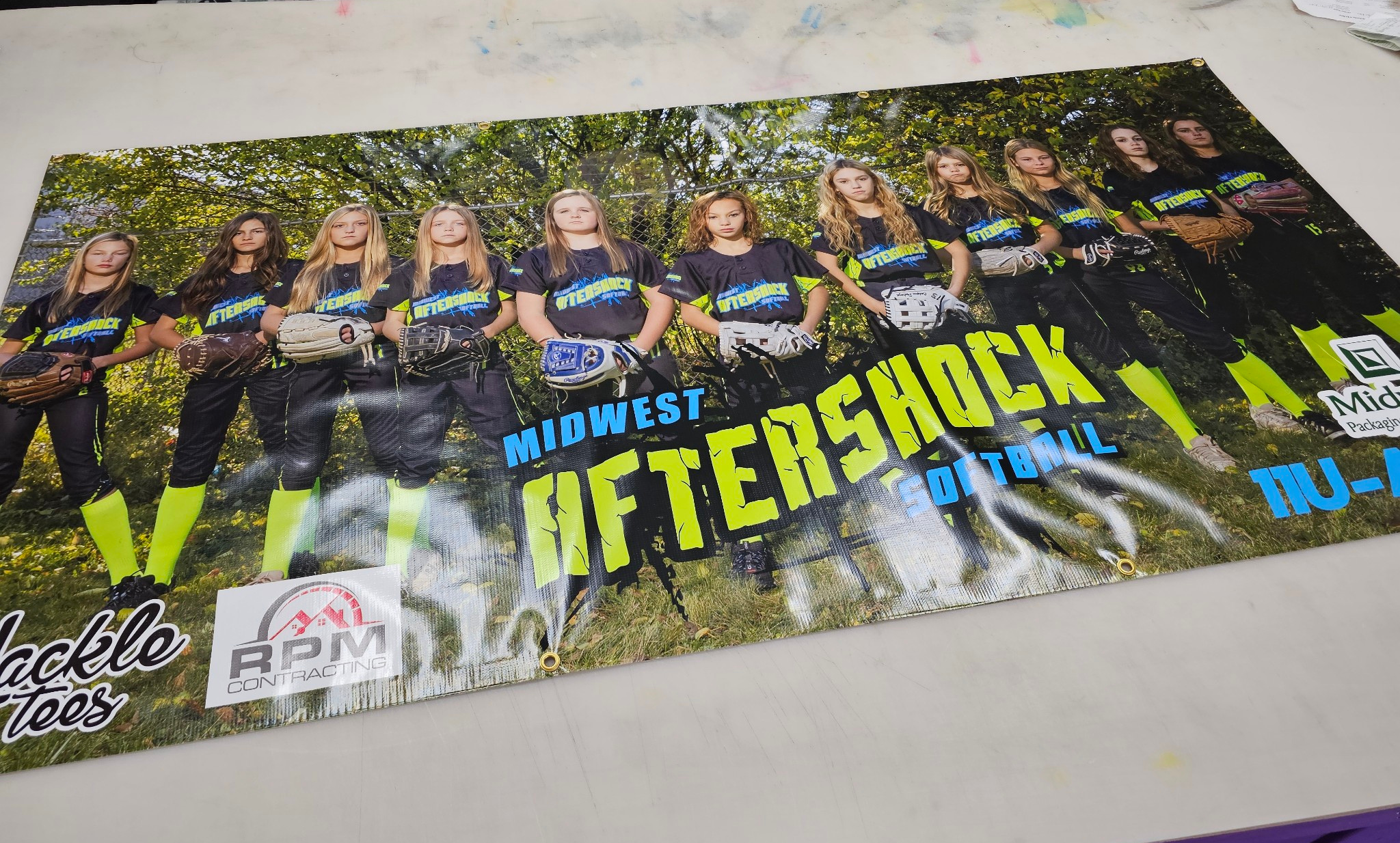 midwest aftershock softball team banner